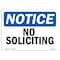 Signmission Safety Sign, OSHA Notice, 5" Height, 7" Width, No Soliciting Sign, Landscape OS-NS-D-57-L-14838 - alternate 1